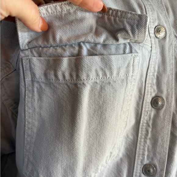 ZARA Women's Off-White Denim cropped Jean Jacket Sz Small preloved - Picture 8 of 9